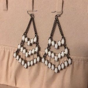 White Dangly Earrings